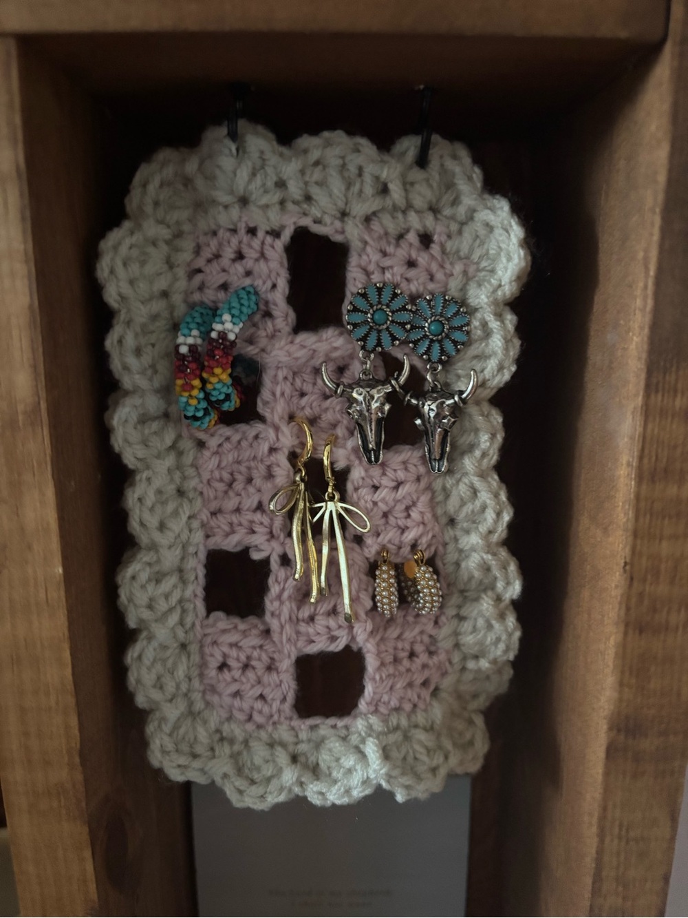 Handmade Crocheted jewelry holder